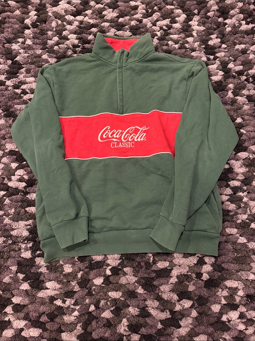 Coca-Cola Green & Red Pullover with Chest Logo